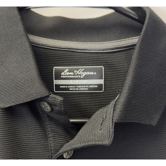 *Ben Hogan* Mens Shirt, Size S, Black, Ribbed, Performance, Polo, Short Sleeve - Picture 2 of 3